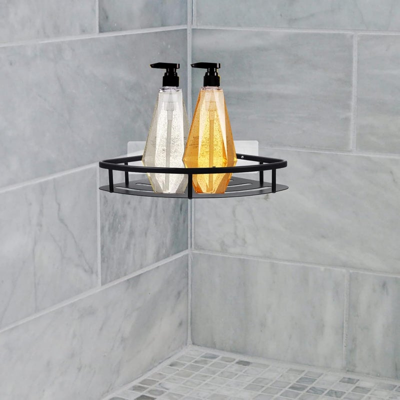 2pcs Craft Sundries Shelf Drilling Shelves Holder Adhesive Toilet No Bathroom Stand Home Soap Sundry Corner Kitchen Rack Duty Metal Room Aluminum with Heavy Caddy Shower Caddy Basket - Image 4