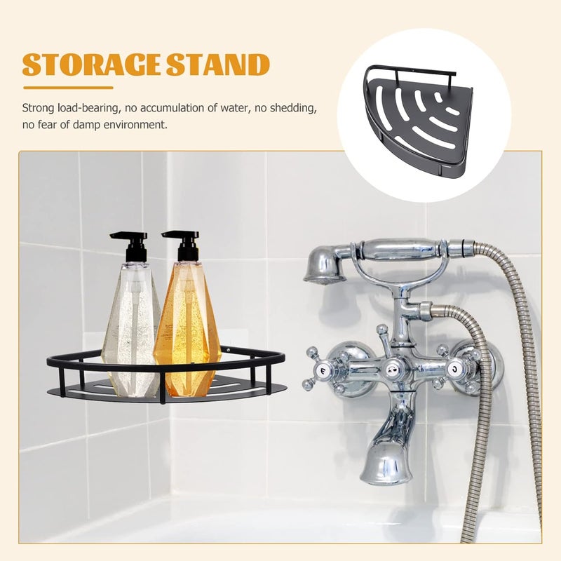 2pcs Craft Sundries Shelf Drilling Shelves Holder Adhesive Toilet No Bathroom Stand Home Soap Sundry Corner Kitchen Rack Duty Metal Room Aluminum with Heavy Caddy Shower Caddy Basket - Image 5