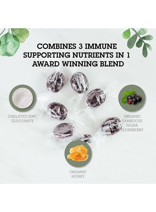 Quantum Health TheraZinc Organic Zinc Lozenges Elderberry Sambucus Raspberry & Honey Immune Support for Adults & Kids 12+ Naturally Flavored Fast Relief with No Aftertaste -18 Count (Package may vary) - Image 2