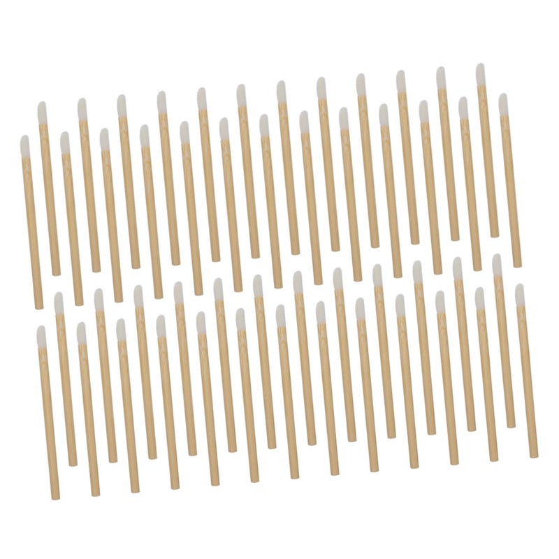 50pcs Disposable Wooden Handle Lip Brush Makeup Applicators for Lipstick and Lip Balm Portable Mask Brush for Professional and Personal Use - Image 1