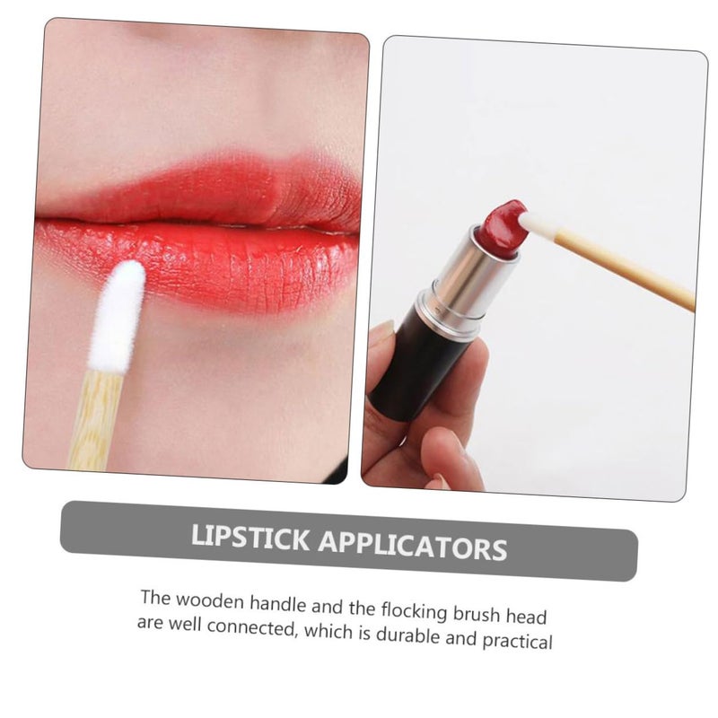 50pcs Disposable Wooden Handle Lip Brush Makeup Applicators for Lipstick and Lip Balm Portable Mask Brush for Professional and Personal Use - Image 3