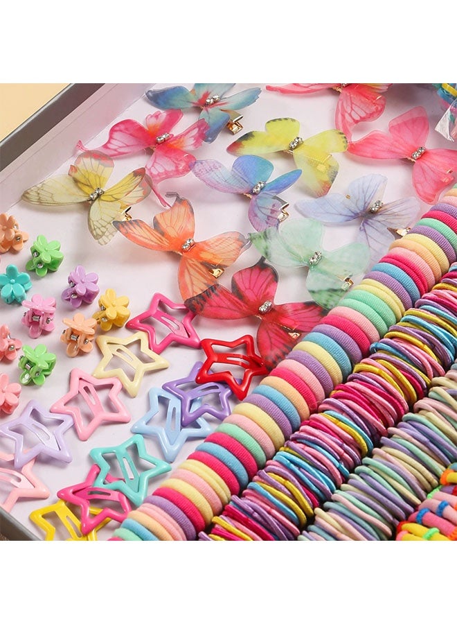 جيوستوس مجموعة مشابك شعر مكونة من 941 قطعة، إكسسوارات شعر بسيطة ومبتكرة للفتيات، مجموعة أربطة رأس مرنة - Image 1