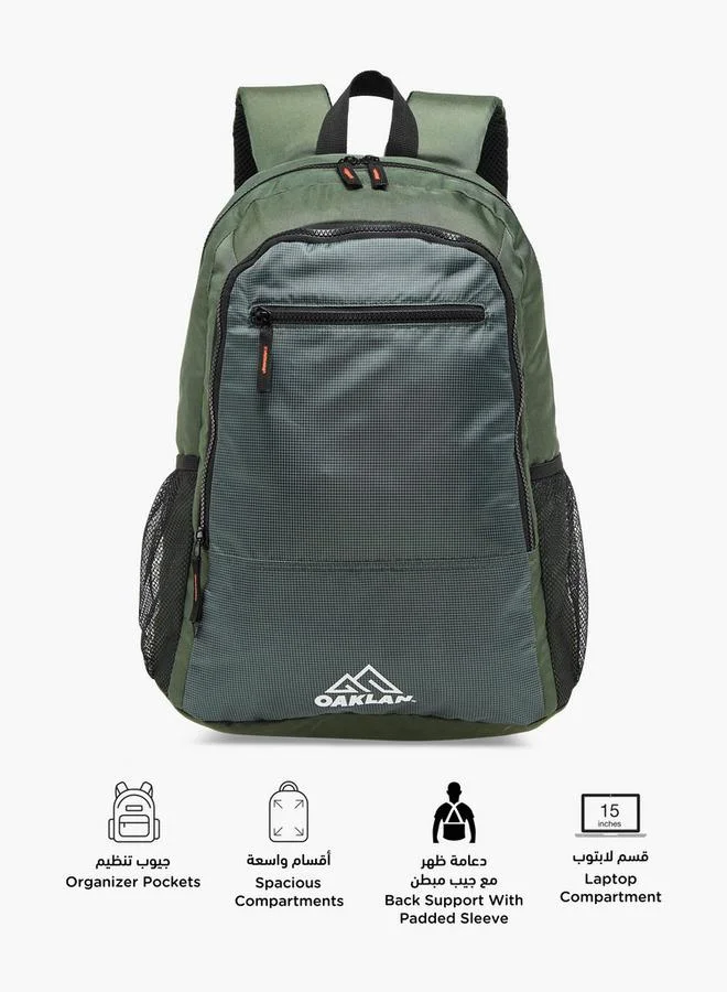 Oaklan By Shoexpress Logo Print School Backpack With Adjustable Straps - 15X29X45 Cm