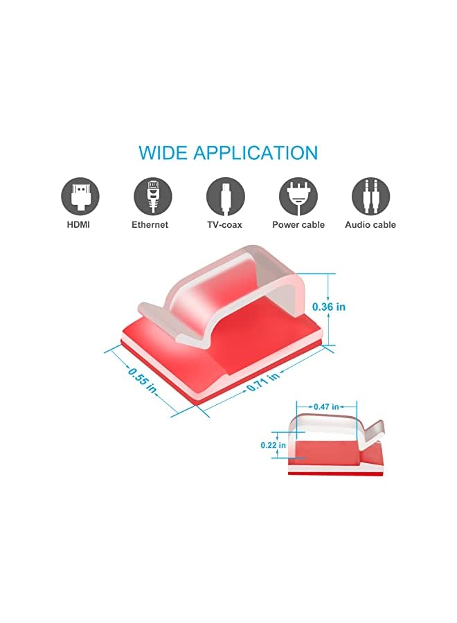 Green Tiger Adhesive Cable Clips Clear (45 PCS, Small), Upgraded Christmas Outdoor Light Clips, Wire Holder Cord Organizer for Cable Management Under Desk - Image 4