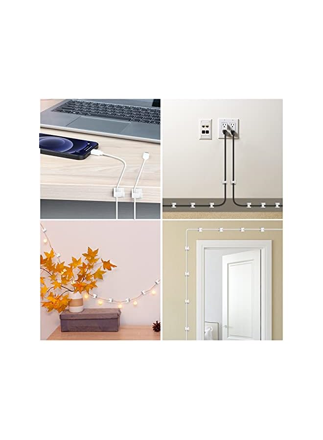 Green Tiger Adhesive Cable Clips Clear (45 PCS, Small), Upgraded Christmas Outdoor Light Clips, Wire Holder Cord Organizer for Cable Management Under Desk - Image 5