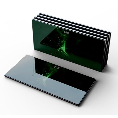 TRQWH 5pcs Hardened Welding Glass Black Lens Shade 10 Darkening Filter Plates 2" x 4.25" HD Glass Welding Helmet Lens - Image 1
