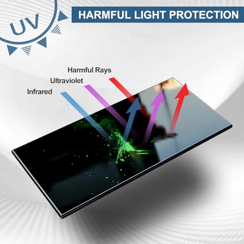 TRQWH 5pcs Hardened Welding Glass Black Lens Shade 10 Darkening Filter Plates 2" x 4.25" HD Glass Welding Helmet Lens - Image 5