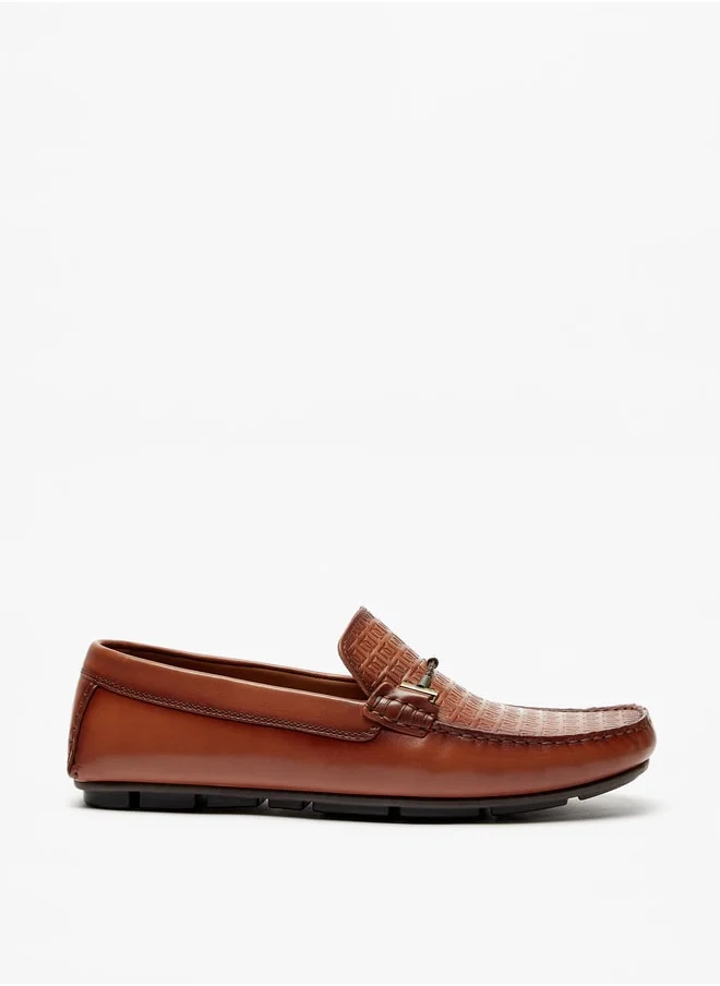 DUCHINI Men Textured Slip-On Moccasins