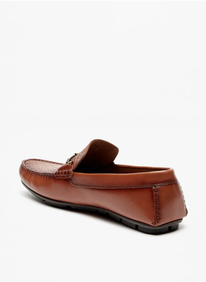 DUCHINI Men Textured Slip-On Moccasins