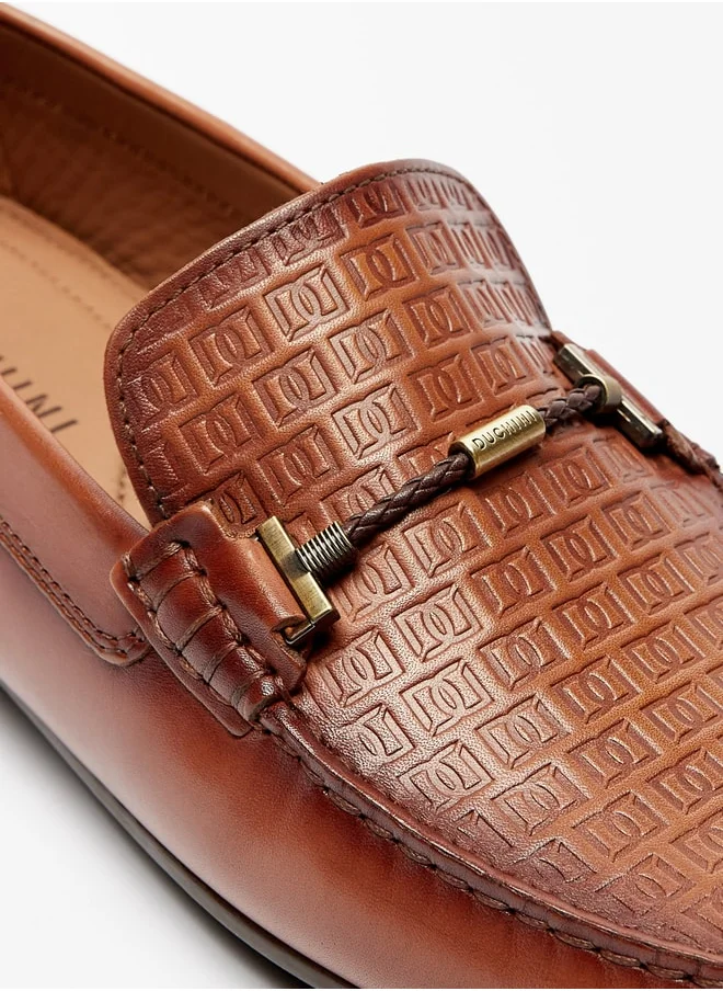 DUCHINI Men Textured Slip-On Moccasins