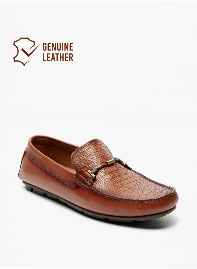 DUCHINI Men Textured Slip-On Moccasins