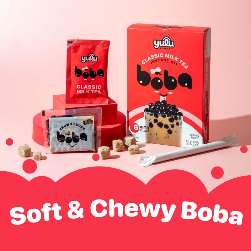 YULU FOODS Instant Bubble Pearls for Classic Milk Tea with Brown Sugar Flavor - 6 Servings - Image 2