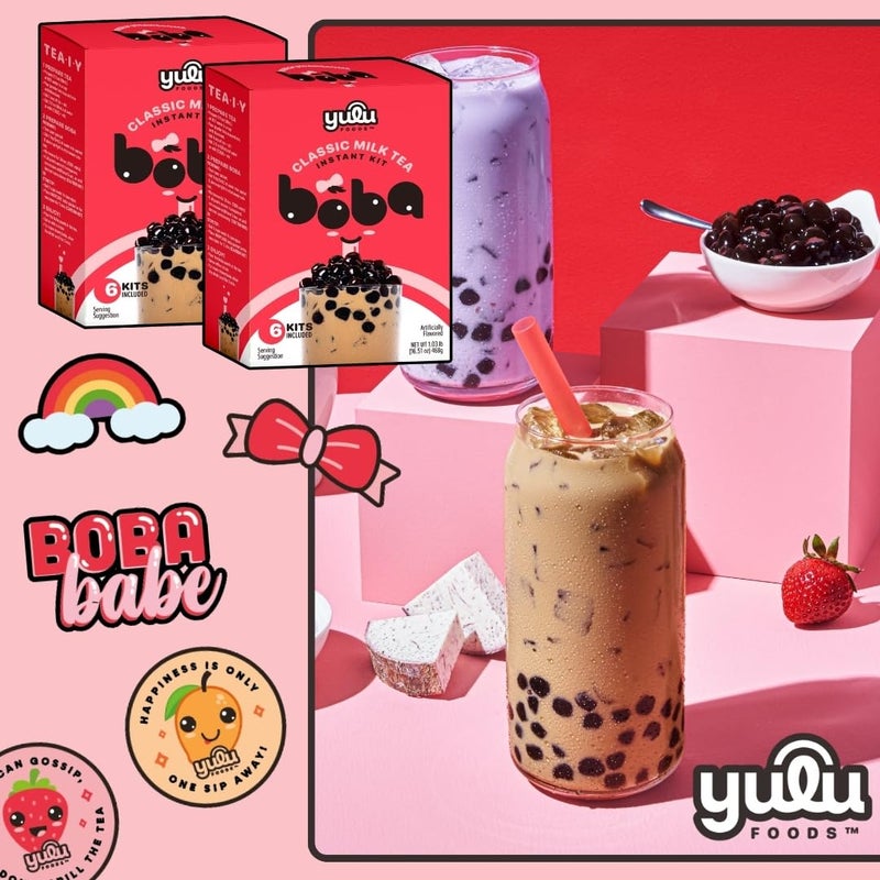 YULU FOODS Instant Bubble Pearls for Classic Milk Tea with Brown Sugar Flavor - 6 Servings - Image 5