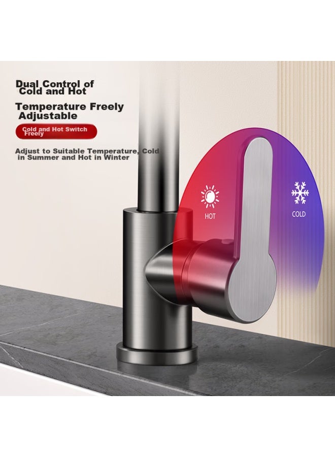 LARSD Laird's Basin Faucet, Bathroom Cold And Hot 360° Rotating Basin Double Temperature Washbasin Faucet Ld6131h - Image 3