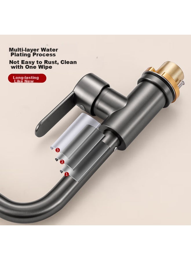 LARSD Laird's Basin Faucet, Bathroom Cold And Hot 360° Rotating Basin Double Temperature Washbasin Faucet Ld6131h - Image 4