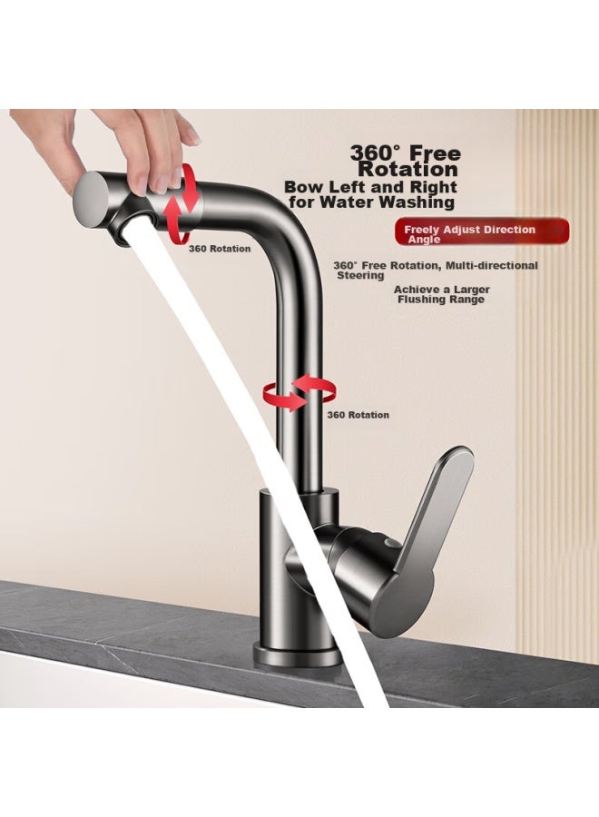 LARSD Laird's Basin Faucet, Bathroom Cold And Hot 360° Rotating Basin Double Temperature Washbasin Faucet Ld6131h - Image 1