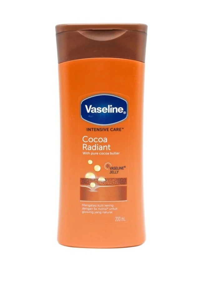 Vaseline Intensive Care Cocoa Radiant Lotion 200ml | With Pure Cocoa Butter | New & Latest Formula | Glowing, Young & Natural Skin | Unisex Body Lotion - Image 1