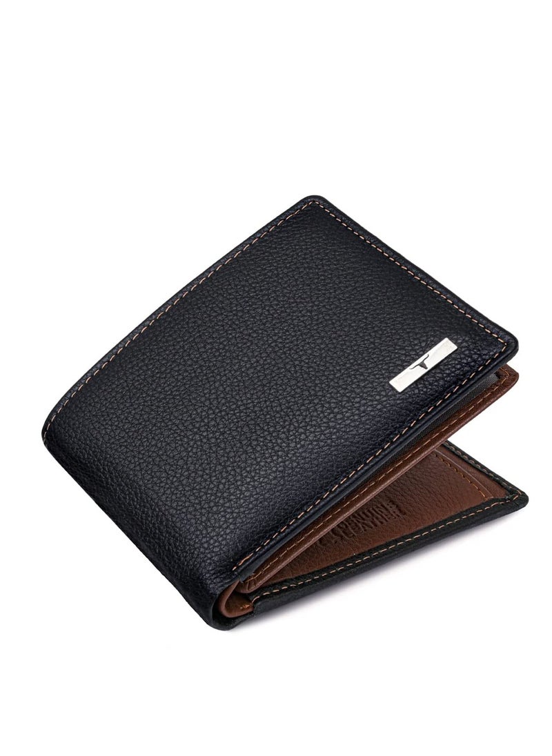 Urban URBAN FOREST Kyle Black/Redwood Leather Wallet for Men, 6 Card Slot  - Image 1