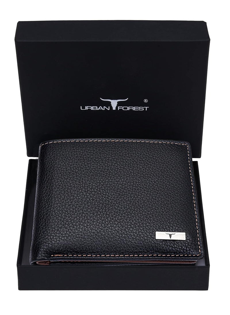 Urban URBAN FOREST Kyle Black/Redwood Leather Wallet for Men, 6 Card Slot  - Image 2