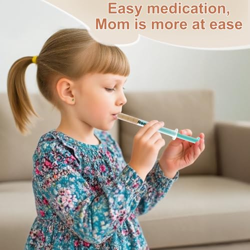 Aoaodbu Baby Medicine Dispenser Syringe For Children,Oral Syringes, Liquid Plastic Syringe Without Needle,Leak proof Dosing Tools,5 Uniquely Colour Syringes - 5 Pack - Image 5