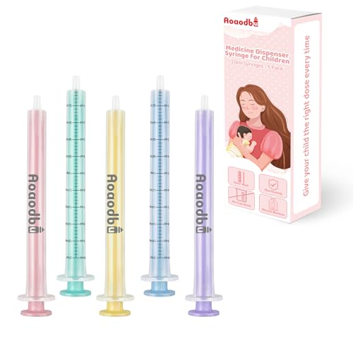 Aoaodbu Baby Medicine Dispenser Syringe For Children,Oral Syringes, Liquid Plastic Syringe Without Needle,Leak proof Dosing Tools,5 Uniquely Colour Syringes - 5 Pack - Image 1