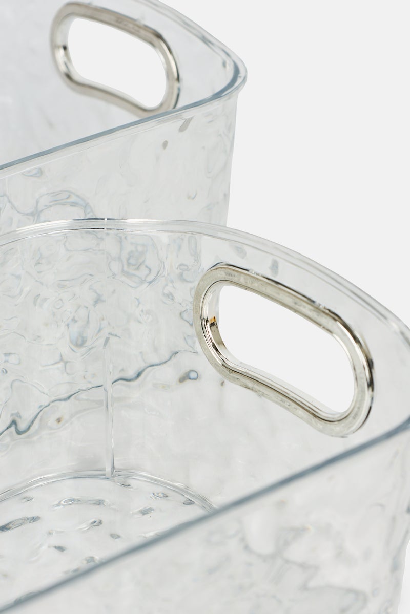 Trio Acrylic 2 Pieces Organizing Bins, Transparent - Image 3