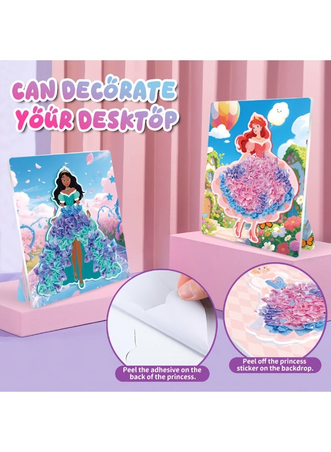 كابسترو مجموعة بوكي للفنون والحرف اليدوية - موضوع الأميرات | أكثر من 800 قطعة قماش ملونة، 8 مجسمات أميرات، ديكورات قلعة ووحيد القرن | عمل يدوي ثلاثي الأبعاد من الإسفنج للأطفال من سن 3 إلى 8 سنوات | هدية فنية إبداعية للبنات - Image 5