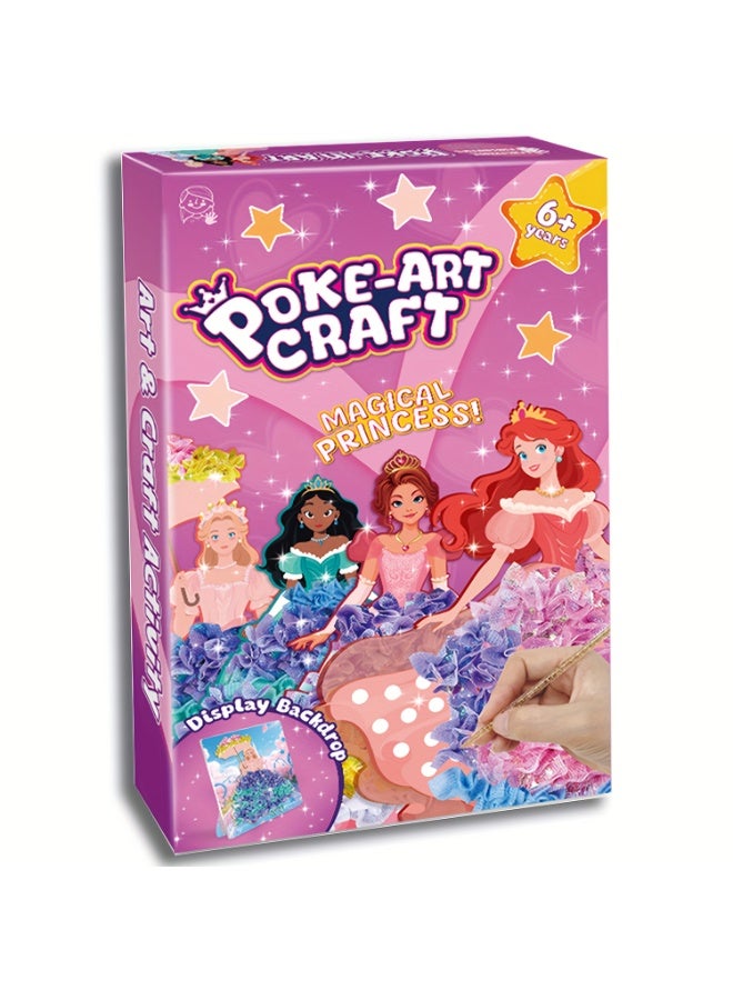 كابسترو مجموعة بوكي للفنون والحرف اليدوية - موضوع الأميرات | أكثر من 800 قطعة قماش ملونة، 8 مجسمات أميرات، ديكورات قلعة ووحيد القرن | عمل يدوي ثلاثي الأبعاد من الإسفنج للأطفال من سن 3 إلى 8 سنوات | هدية فنية إبداعية للبنات - Image 1