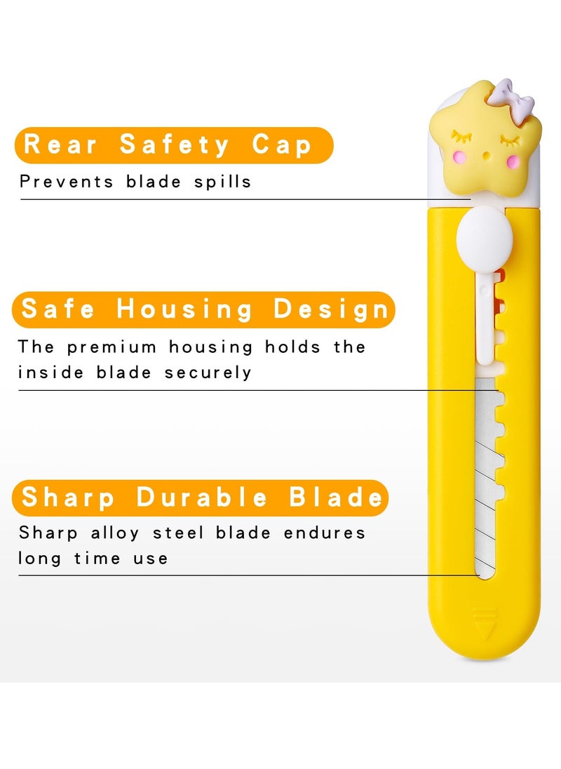 Generic - Box Cutter Retractable 6 Pack Sharp Utility Knife Retractable   Box Cutters for Office Home Arts Crafts Cartons Cardboard Multi-Colors Sharp Cartons Cardboard Cutter Razor Knife for Craft - Image 1