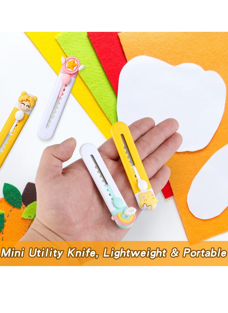Generic - Box Cutter Retractable 6 Pack Sharp Utility Knife Retractable   Box Cutters for Office Home Arts Crafts Cartons Cardboard Multi-Colors Sharp Cartons Cardboard Cutter Razor Knife for Craft - Image 1