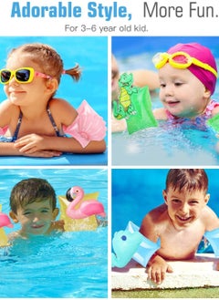 SYOSI Inflatable Armbands for Kids, Pool Arm Floatie Sleeves Floater Tube Water Wings Swimming Armlets for Children Kids learning Swimming Up to 55 lbs Whale Blue  - Image 3