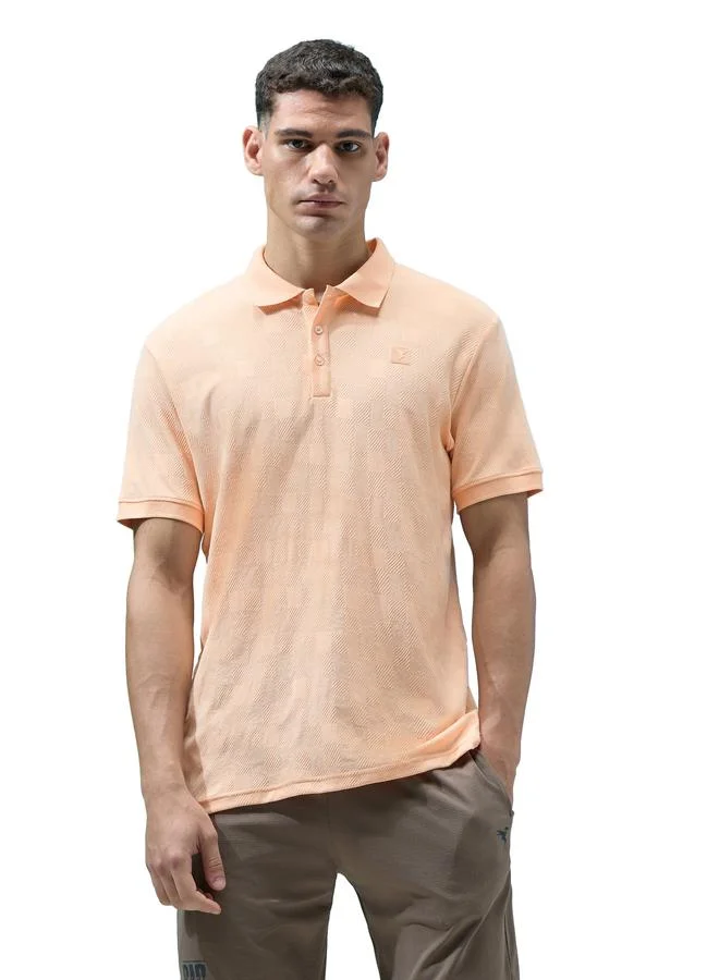 Technosport Technosport Men Jacquard Slim Fit Polo
