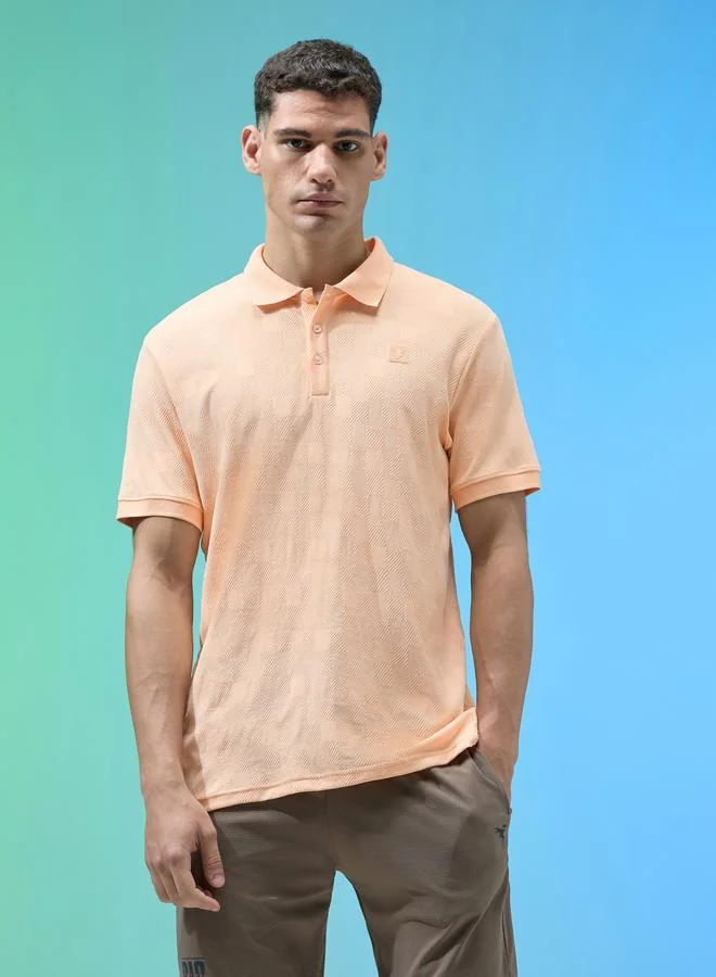 Technosport Technosport Men Jacquard Slim Fit Polo