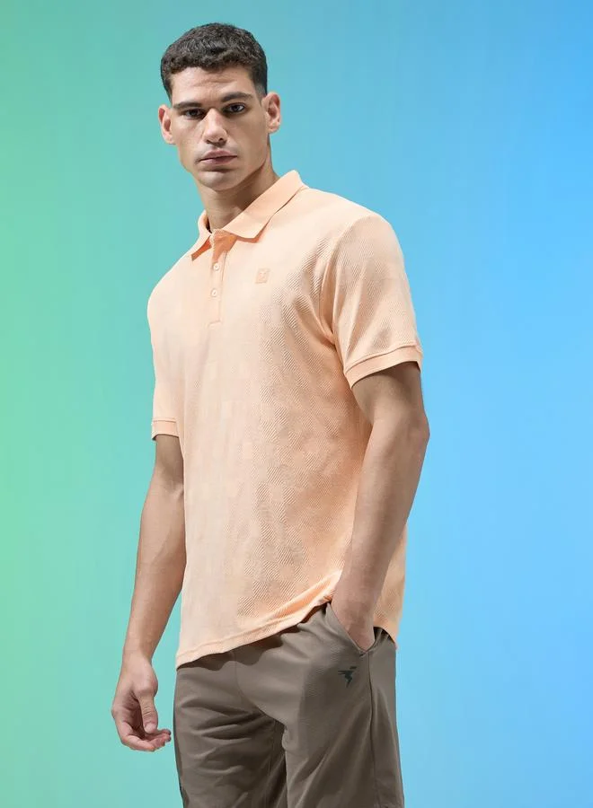 Technosport Technosport Men Jacquard Slim Fit Polo