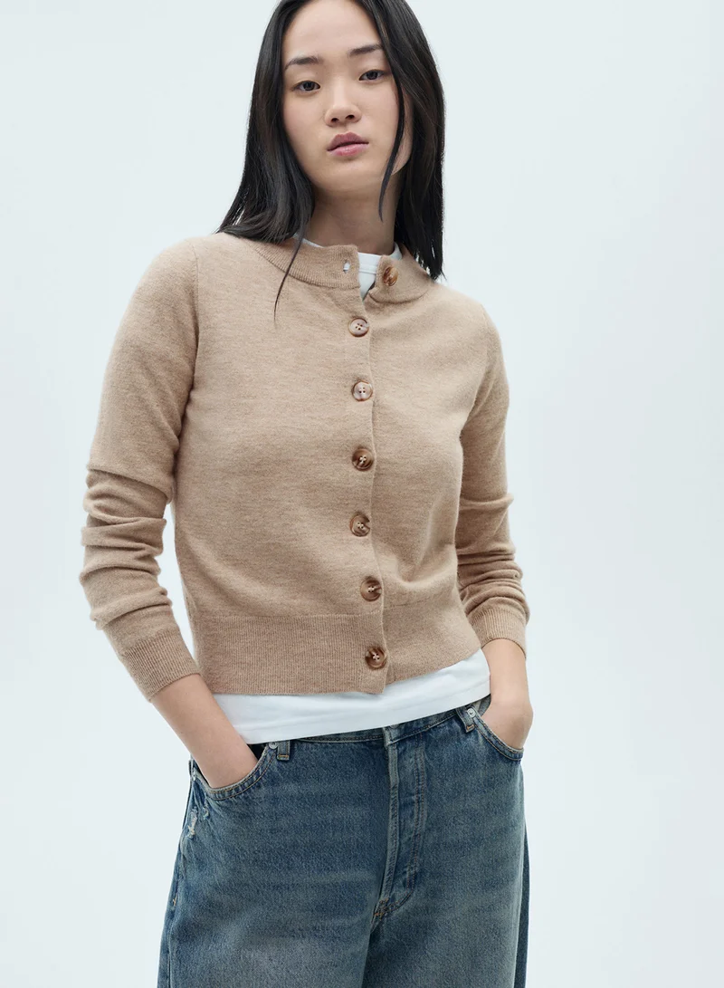 مانجو Leather Gloves With Gathered Detail Cardigan