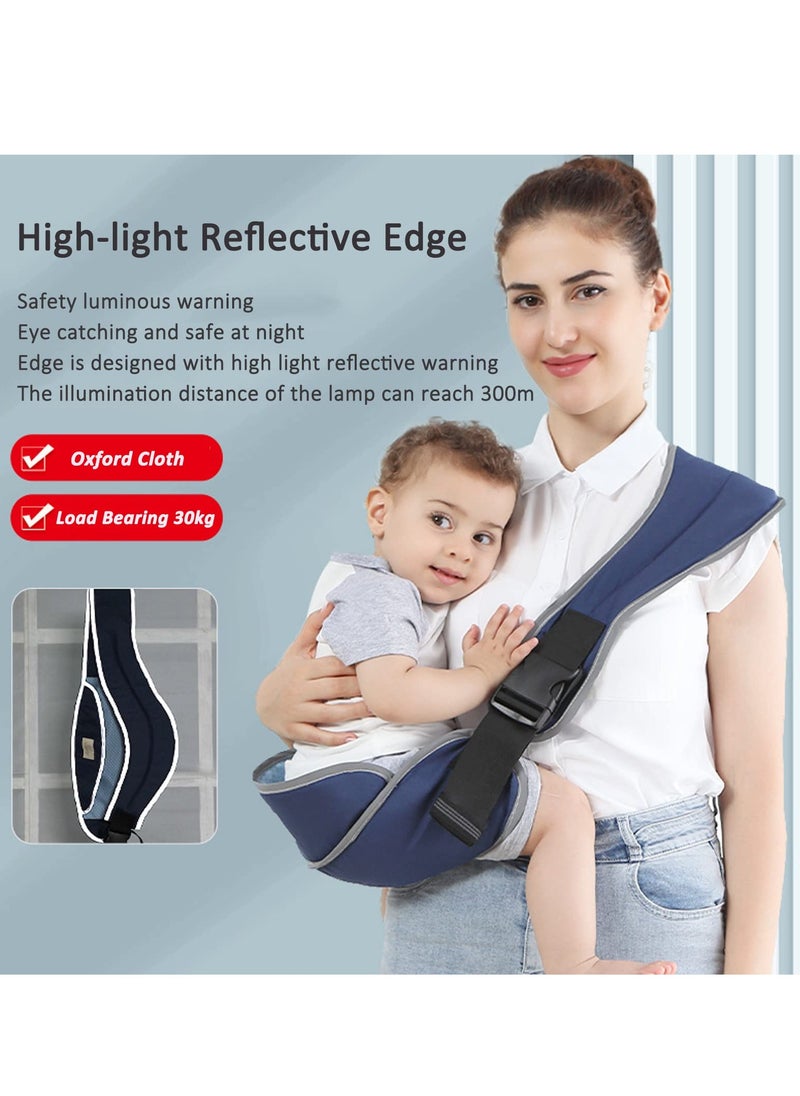 Generic Toddler Carrier, Portable Adjustable Child Sling, Ergonomic One Shoulder Labor Saving Polyester Half Wrapped Toddler Sling with Anti-Slip Particles, for6-36 Months  - Image 3