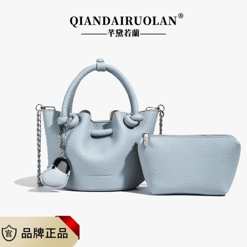 Casual And Fashionable Pleated Bucket Bag For Women Casual Shoulder Crossbody Bag High-End Elegant Mother-In-Law Bag - Image 5