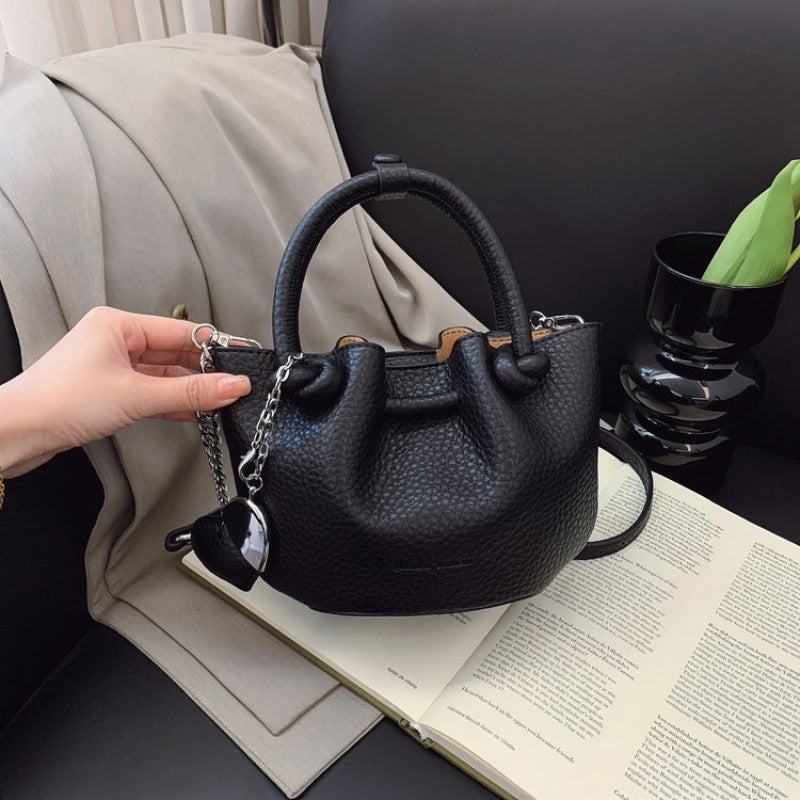 Casual And Fashionable Pleated Bucket Bag For Women Casual Shoulder Crossbody Bag High-End Elegant Mother-In-Law Bag - Image 2