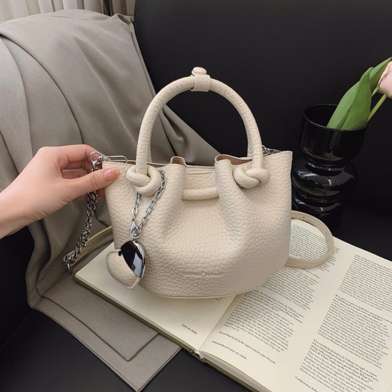 Casual And Fashionable Pleated Bucket Bag For Women Casual Shoulder Crossbody Bag High-End Elegant Mother-In-Law Bag - Image 3