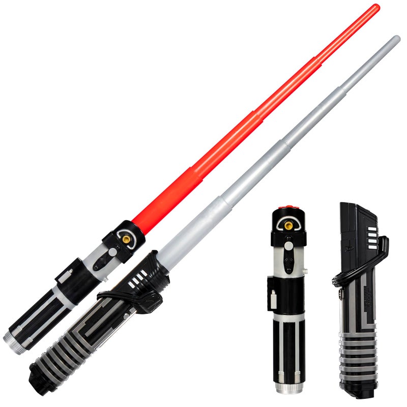 STAR WARS حزمة سيوف ضوئية غير إلكترونية من ستار وورز، سيف دارث فيدر وسيف مانديالوريان، ألعاب للأولاد والبنات من عمر 4 سنوات فما فوق - Image 1