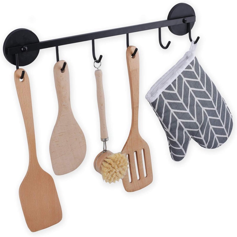 LEVOSHUA 6 Hooks Magnetic Utensil Holder Untensil Rack Tool Hanger Organizer for Refrigerator, Metal Cabinet, Metal Stove, Grill, BBQ - Image 2