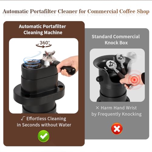 CAFEMASY Espresso Portafilter Cleaner Machine Electric - Automatic Portafilters Coffee Puck Sucker Cleaning Brush Machine for Commercial Standing Knock Box Espresso Accessories - Image 3