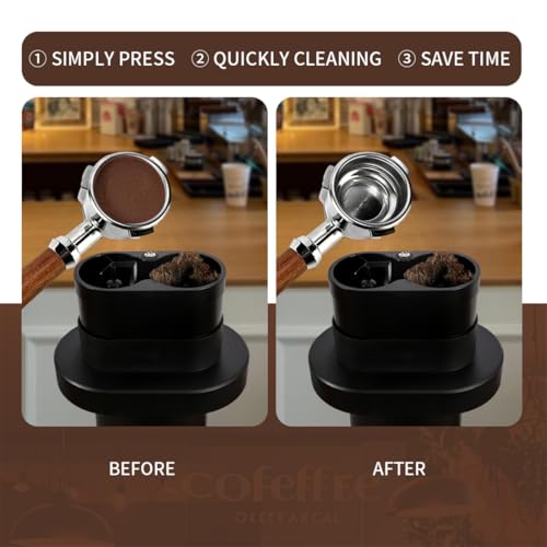 CAFEMASY Espresso Portafilter Cleaner Machine Electric - Automatic Portafilters Coffee Puck Sucker Cleaning Brush Machine for Commercial Standing Knock Box Espresso Accessories - Image 2