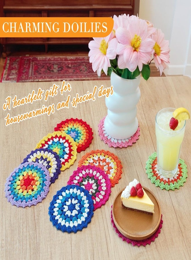 كيلوفلاي مجموعة كيلوفلاي من 10 قطع من قواعد الأكواب القطنية المصنوعة بالكروشيه، مقاس 12 سم (4.7 بوصة)، مصنوعة يدويًا. - Image 4