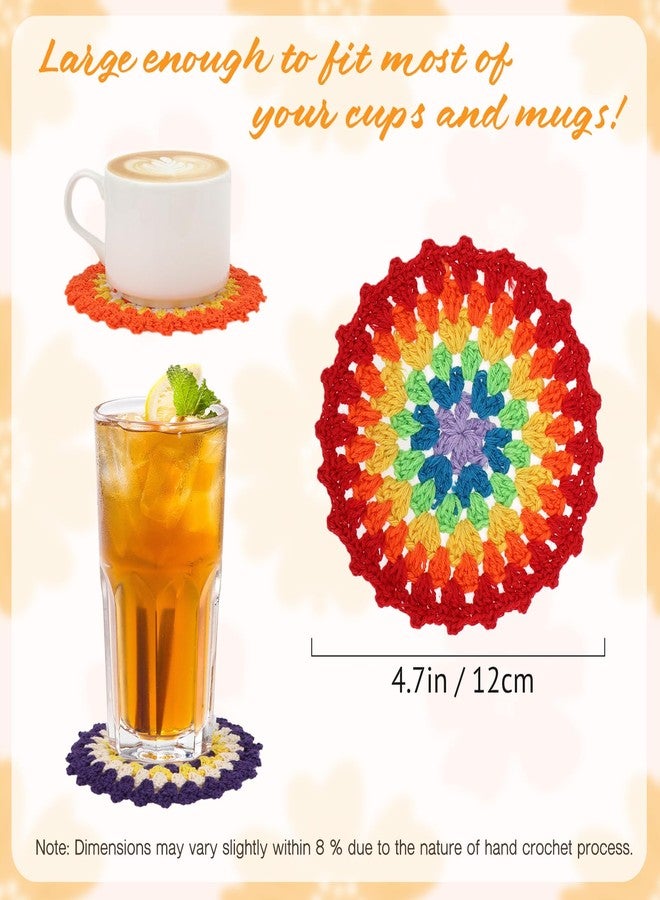 كيلوفلاي مجموعة كيلوفلاي من 10 قطع من قواعد الأكواب القطنية المصنوعة بالكروشيه، مقاس 12 سم (4.7 بوصة)، مصنوعة يدويًا. - Image 2