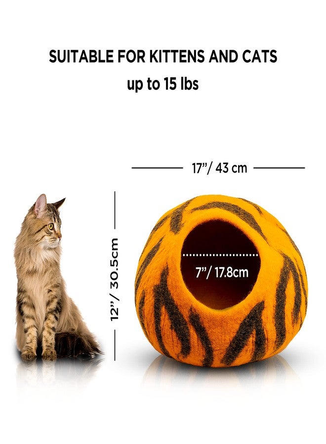 Woolygon Premium Felt Cat Cave Bed – Wool Kitty Beds Handcrafted Kitten Caves Bed for Indoor Cats - Made from 100% Eco-Friendly Merino Wool, Foldable Cat Hidewawy Covered Cat House Pod - Image 2