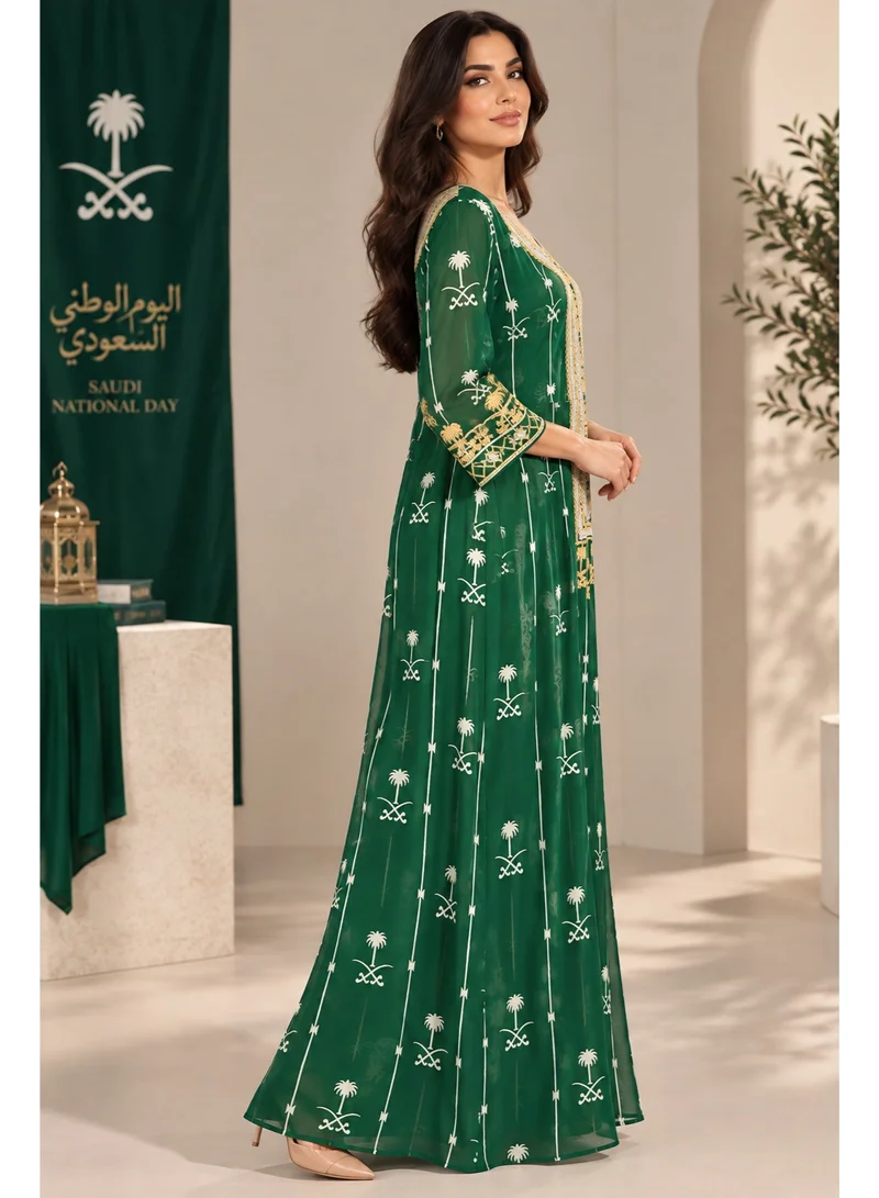 NinEx Asiri Jalabiya See through Overcoat for Saudi National Day for Women