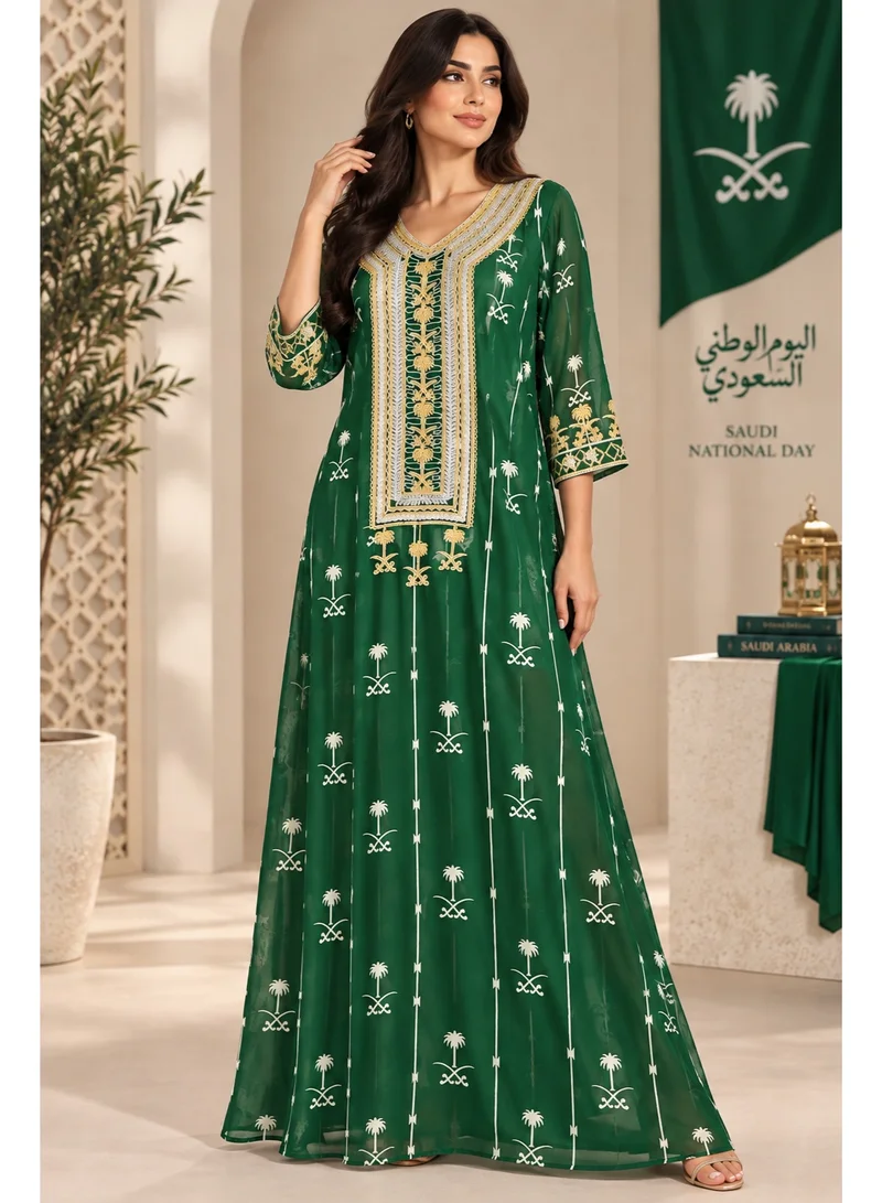 NinEx Asiri Jalabiya See through Overcoat for Saudi National Day for Women