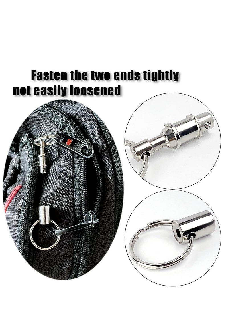 KASTWAVE - 5 Pack Quick Release Keychain Detachable Pull Apart Keychain Dual Pull Apart Key Chain(Silver) - Image 1
