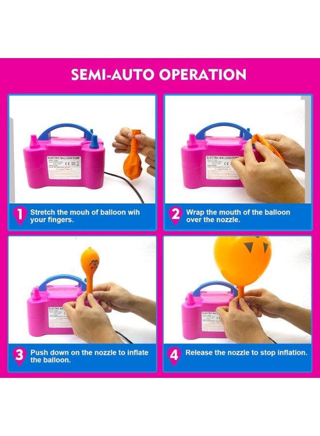 SKY-TOUCH Electric Balloon Pump Inflator - Dual Nozzle Balloon Air Pump - Image 5